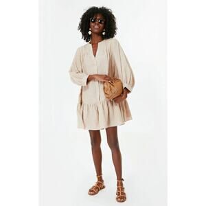 POMANDER PLACE FRANKIE HAZELNUT TAN LINEN DRESS SIZE XL